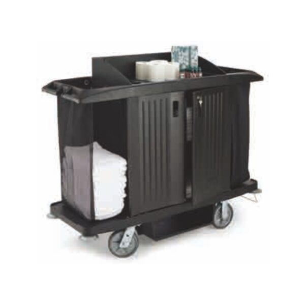 TA - Classic™ Full Size Housekeeping Cart include Bag,Bumpers, Vacuum Holder and Under Deck Shelf