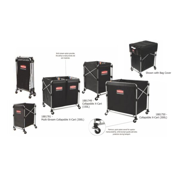 TA - Triple Capacity Linen Cart with Compact Fabric Bag