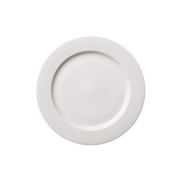 Luzerne - Whiteware Lines Round Rim Plate
