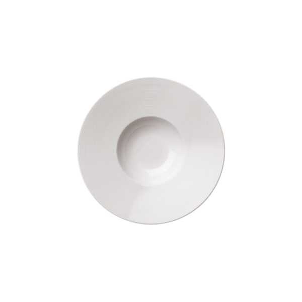Luzerne - Whiteware Lines Round Rim Soup Plate