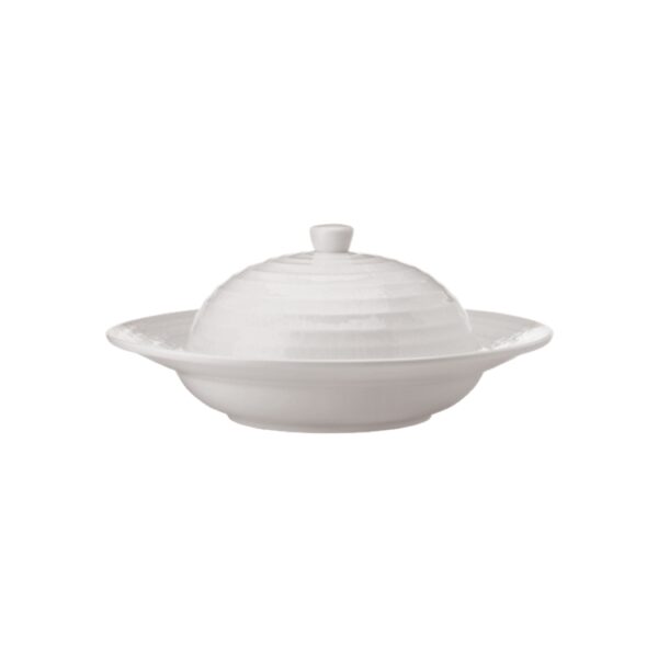 Luzerne - Whiteware Song Round Rim Soup Plate with Lid